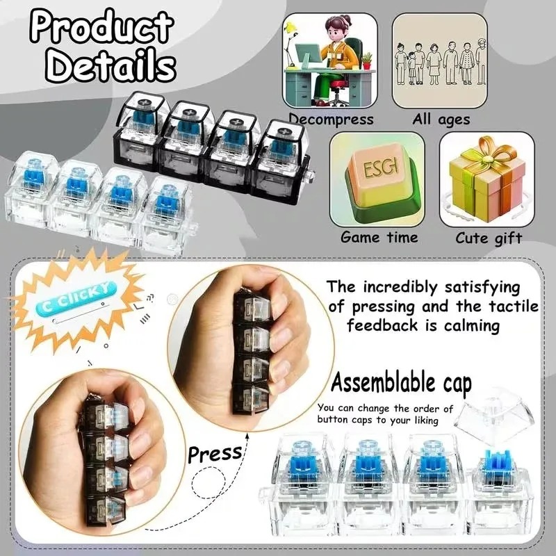 LED Keyboard Keychain Fidget T - Electronics Gadgets For Kids review and price