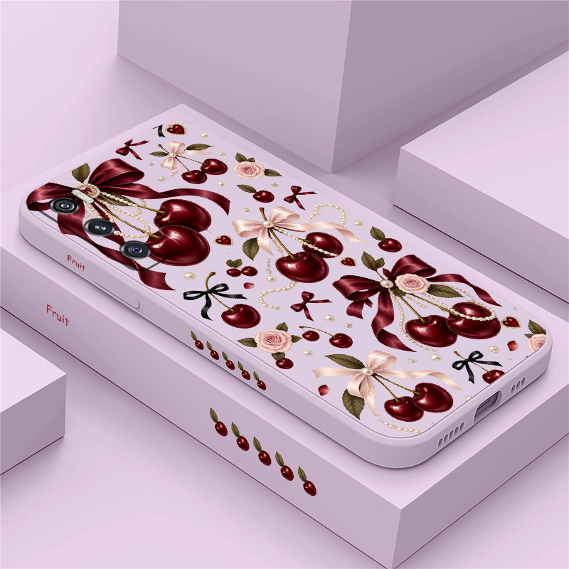Pink Bow Tie Red Cherry Case F - Vivo V40 review and price