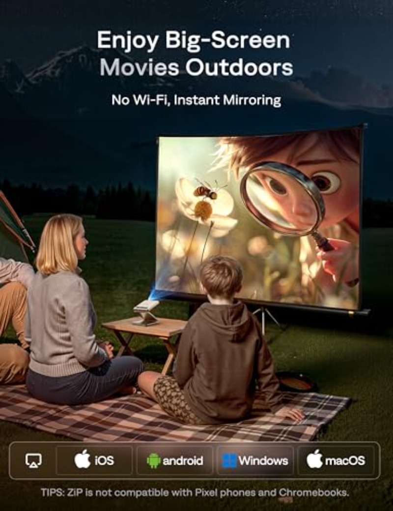 Yinzam ZIP Gold Tri-Fold Porta - Mini Projector Portable review and price